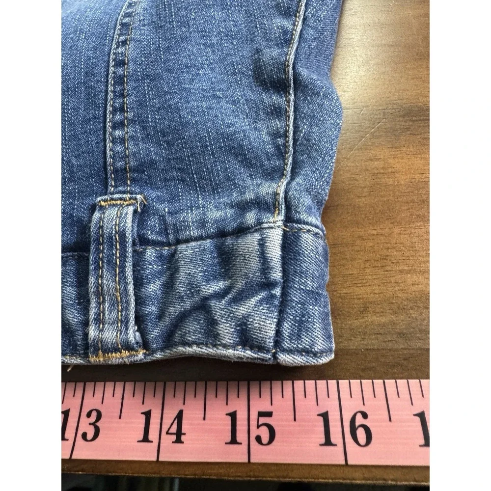 VTG Y2K Route 66 Denim Jean Skirt 12 Panel Block Stitch Retro Preppy 90s Grunge - Picture 8 of 11